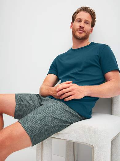 CALIDA Relax Imprint Set di Pigiama, Oscurante, Rosso-Mars Red, 52-54 (Pacco da 2) Uomo