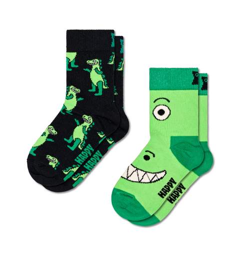 Happy Socks P000808 Kids 2 Pack Dino