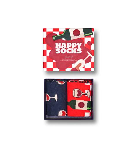 Happy Socks P001837 2 Pack Wine gift set