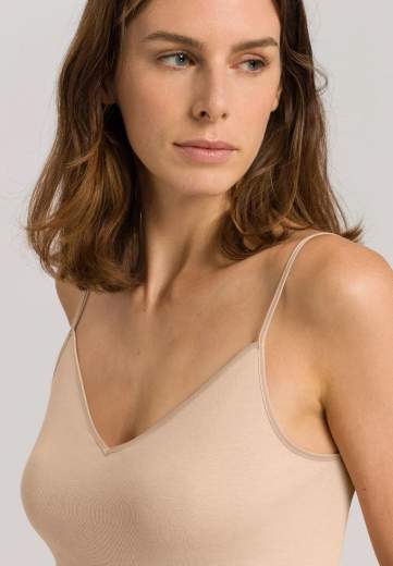 Hanro 071601 Cotton Seamless - Top spalline sottili collo a V