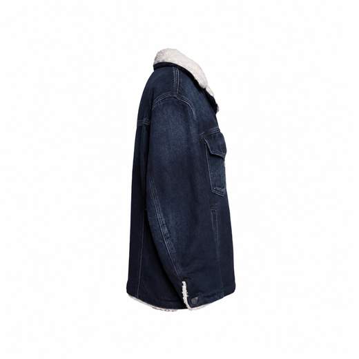 DONDUP OVERSIZED JACKET BLUE COTTON
