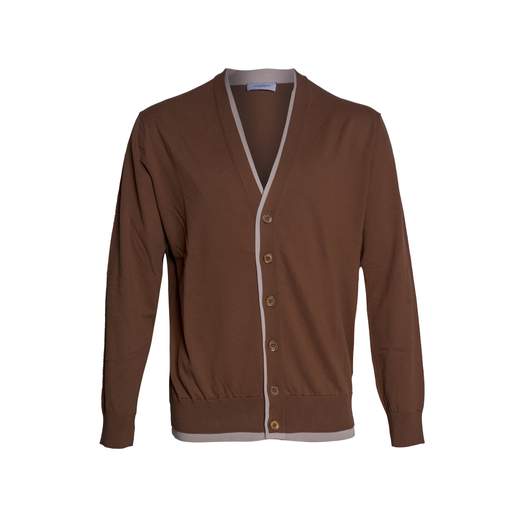 PAOLO PECORA CARDIGAN PROFILATURA A CONTRASTO