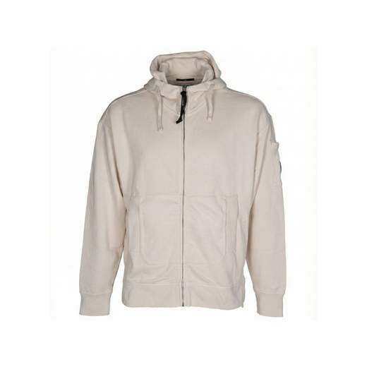 C.P. COMPANY SWEATSHIRTS HOODED OPEN IN BRUSHED EMERIZED DIAGONAL FLEECE