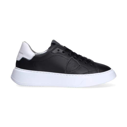 PHILIPPE MODEL SNEAKERS TEMPLE LOW MAN VEAU NOIR BLANC U