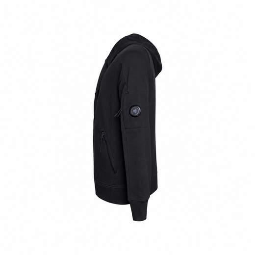 C.P. COMPANY DIAGONAL RAISED FLEECE HOODED ZIP SWEATSHIRT