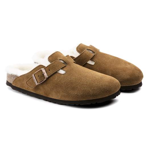 BIRKENSTOCK SLIPPER BOSTON SHEARLING SUEDE LEATHER