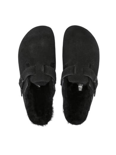 BIRKENSTOCK SLIPPER BOSTON SHEARLING SUEDE LEATHER