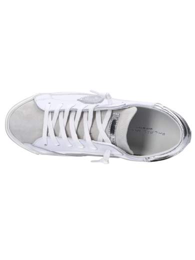 PHILIPPE MODEL SNEAKERS PRSX LOW WOMAN BASIC BLANC ARGENT