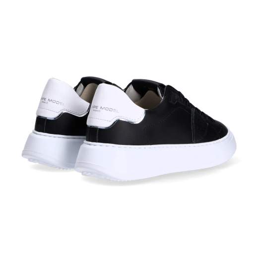 PHILIPPE MODEL SNEAKERS TEMPLE LOW MAN VEAU NOIR BLANC U