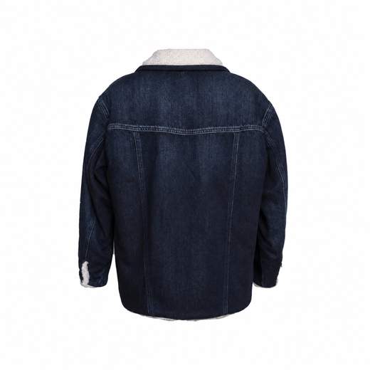 DONDUP OVERSIZED JACKET BLUE COTTON