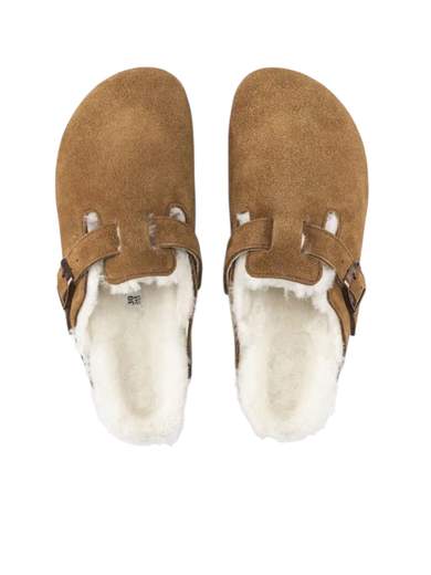 BIRKENSTOCK SLIPPER BOSTON SHEARLING SUEDE LEATHER