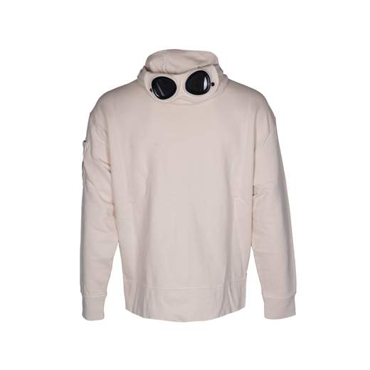 C.P. COMPANY SWEATSHIRTS HOODED OPEN IN BRUSHED EMERIZED DIAGONAL FLEECE