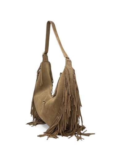 ORCIANI BORSA MEDIUM PEACH FRINGE