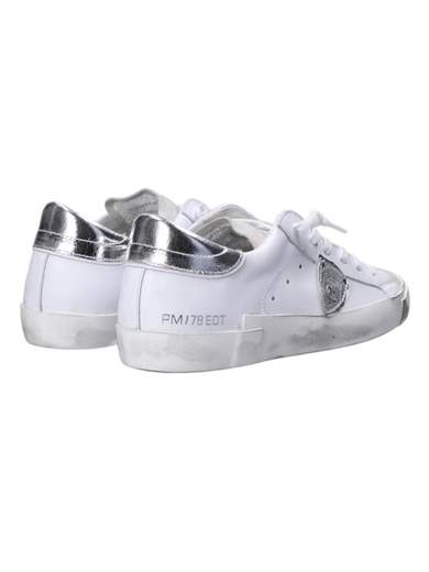 PHILIPPE MODEL SNEAKERS PRSX LOW WOMAN BASIC BLANC ARGENT