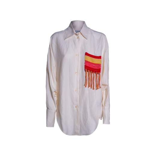 LANEUS CAMICIA OVER INSERTO MACRAME'