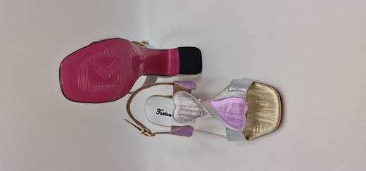 FASHION PROJECT SANDALO IN PELLE LAMINATA