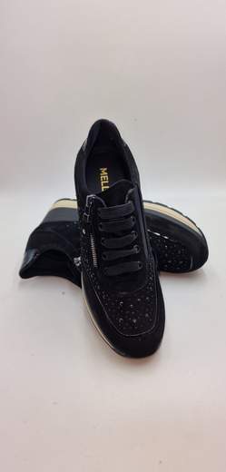 MELLUSO SNEAKER IN CAMOSCIO E STRASS