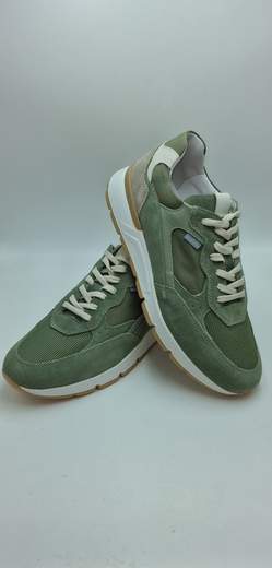 NERO GIARDINI SNEAKER IN CROSTA, TELA E TESSUTO