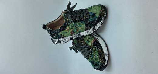 LAURA VITA SNEAKER IN PELLE E TESSUTO STAMPATI