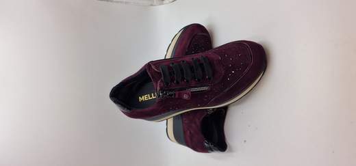 MELLUSO SNEAKER IN CAMOSCIO E STRASS