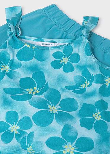 Completo shorts e maglietta stampata ragazza