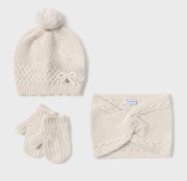 Completo 3 pezzi scaldacollo neonata