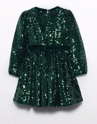 Abito lustrini velluto bambina