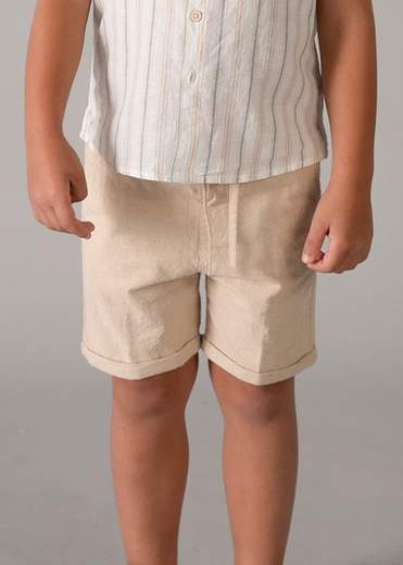 Completo bermuda e camicia in lino bambino