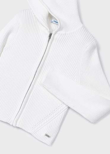 Giacca in Maglia zip e cappuccio bimba