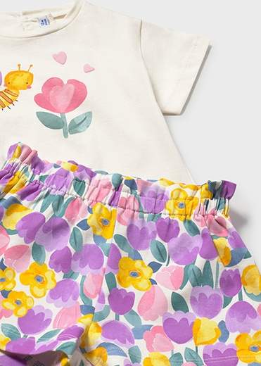 Completo 3 pezzi con pantaloncino neonata