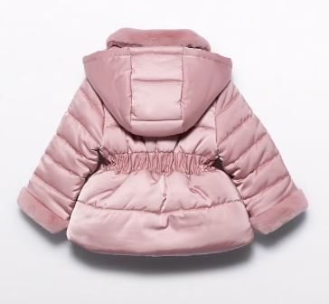 Giaccone satinato pellicciotto neonata