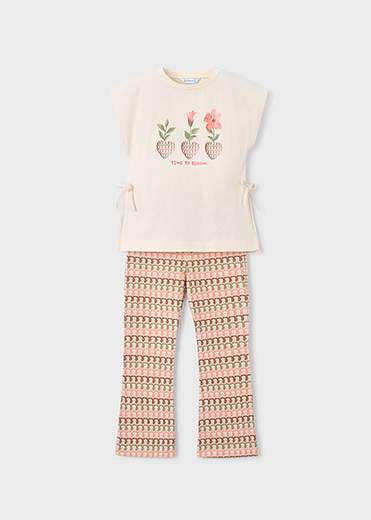 Completo leggings flare e maglietta bambina