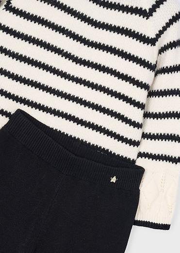 Completo pantalone e maglione righe neonata