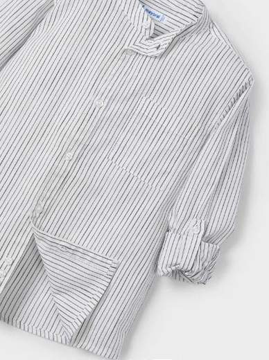 Camicia colletto coreana righe bambino