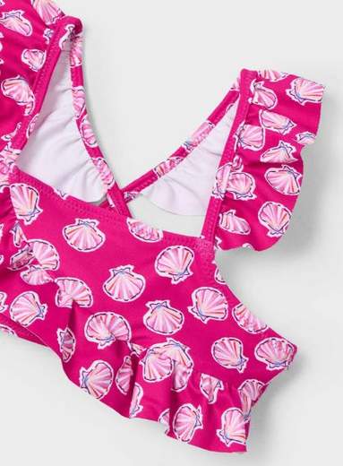 Bikini stampa volant bambina