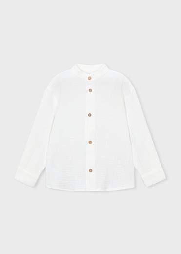 Camicia manica lunga colletto alla coreana bambino