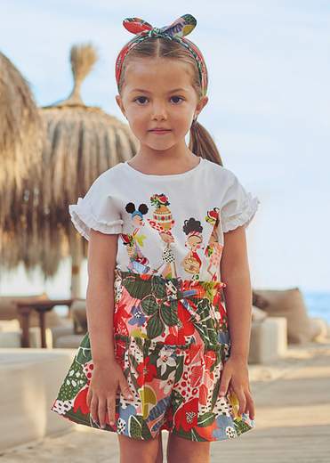 Gonna-pantalone stampata bambina