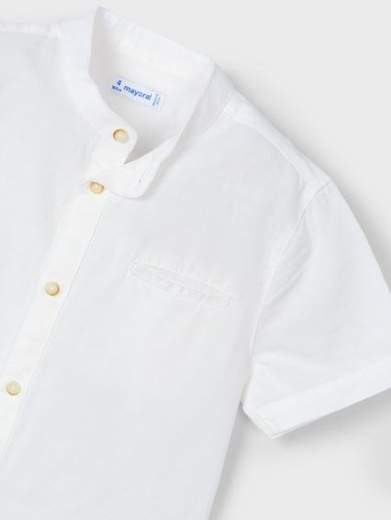 Camicia colletto coreana lino bambino