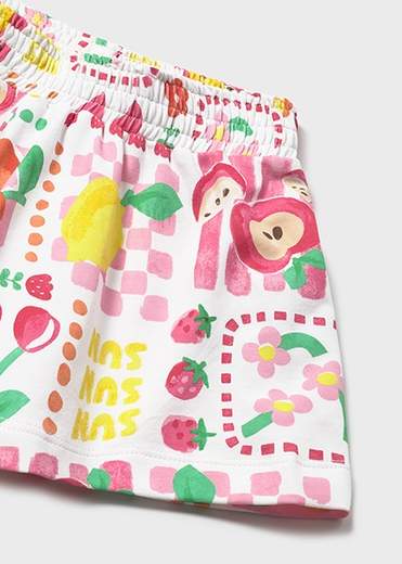 Pantaloncino punto stampato neonata