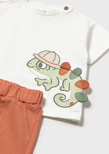 Completo in maglia bermuda e maglietta interattiva neonato
