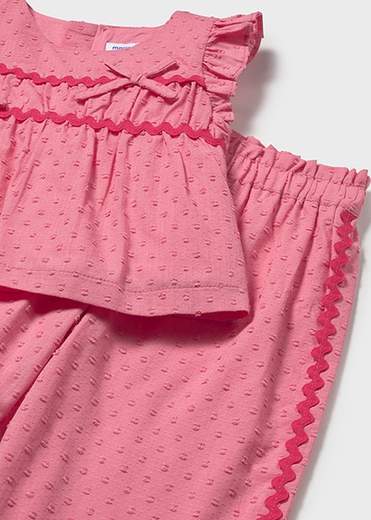 Completo con volant pantalone e blusa neonata