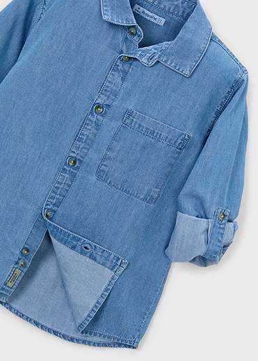 Camicia jeans manica lunga bambino
