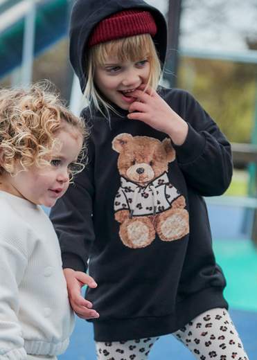 Vestito felpa cappuccio bambina