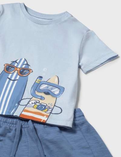 Completo pantaloncino e maglietta surf neonato