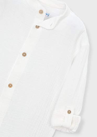 Camicia manica lunga colletto alla coreana bambino