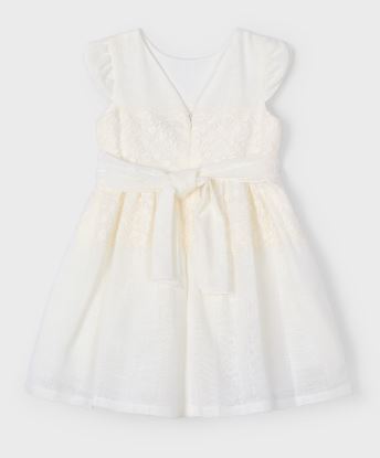 Vestito dettaglio pizzo con fusciacca bambina