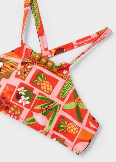 Bikini stampa fiocco bambina