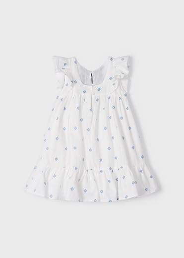 Vestito Stampato con Ricami Bambina