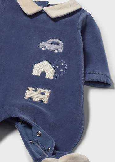 Pigiama ciniglia con colletto neonato