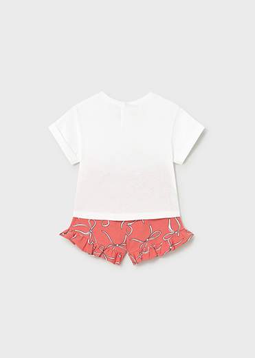 Completo pantaloncino stampato e maglietta neonata